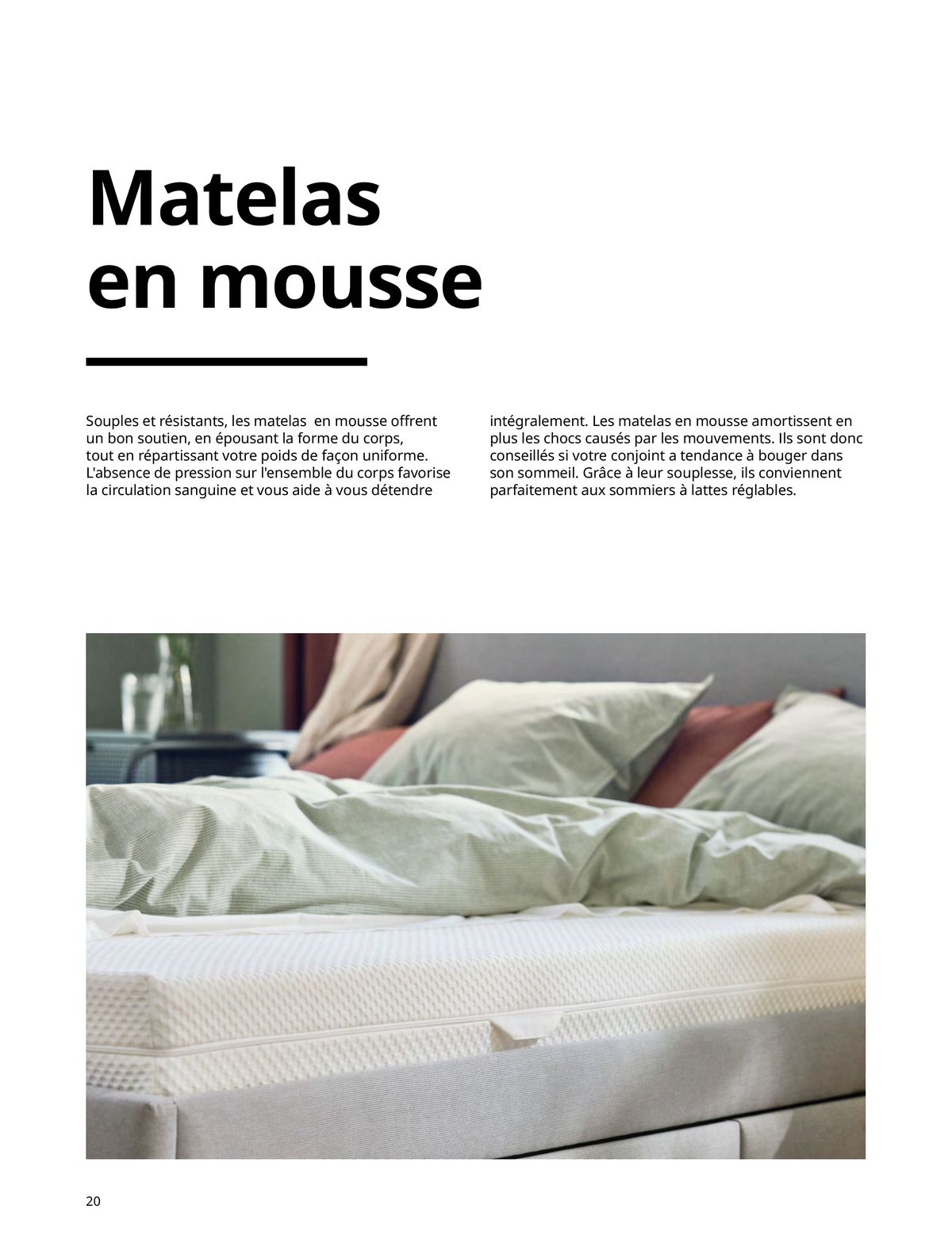 Catalogue Matelas, sommiers, couettes, oreillers, alèses et protèges-oreillers, page 00020