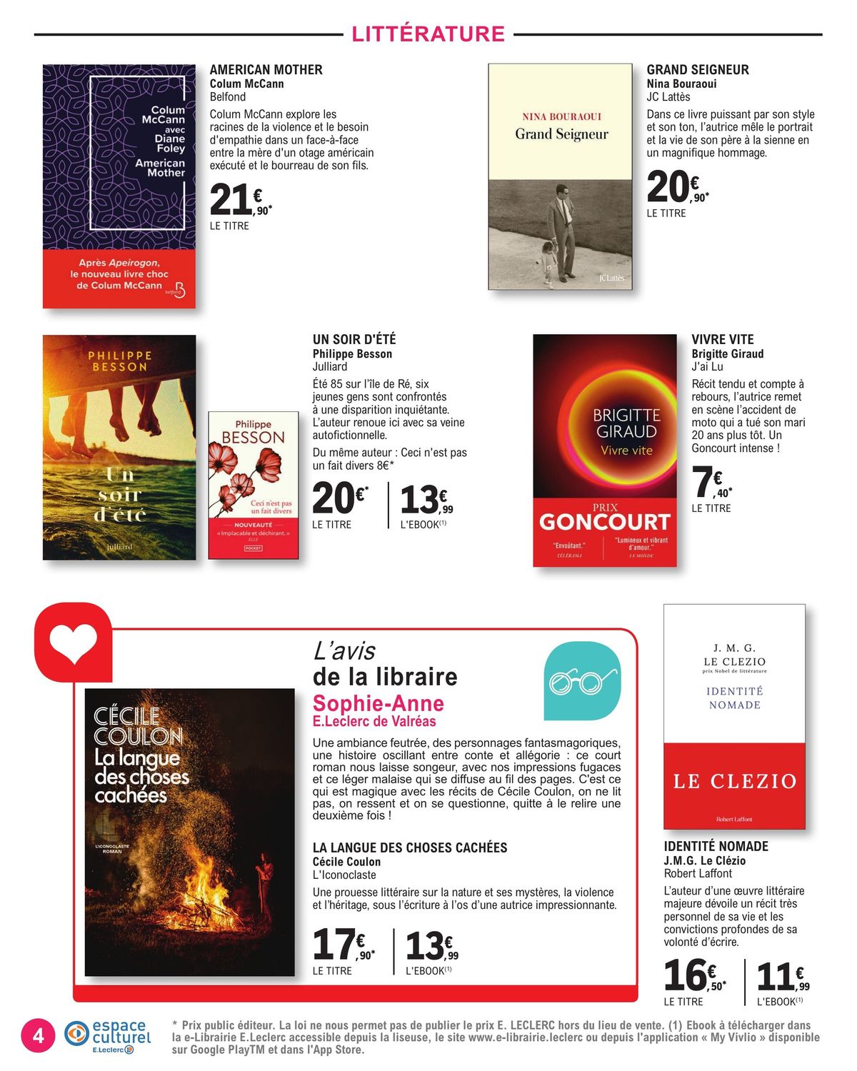 Catalogue Sélection Hiver Espace Culturel E.Leclerc, page 00004