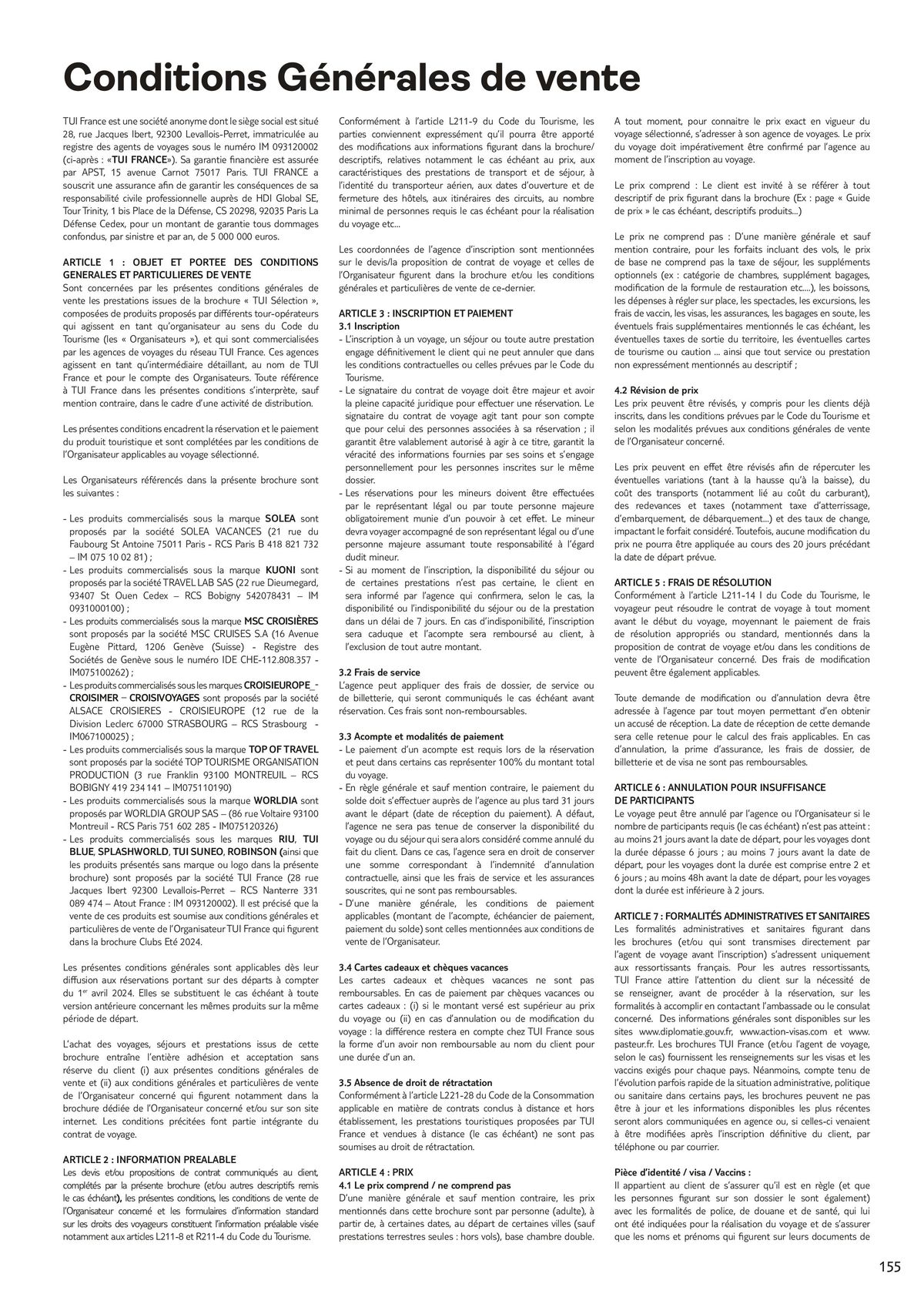 Catalogue Brochure TUI Sélection Collection Eté 2024, page 00157