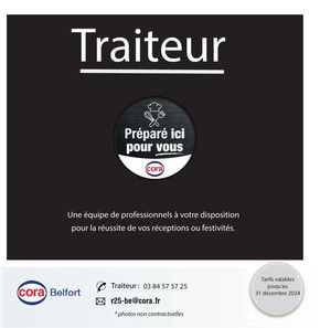 Catalogue Cora à Belfort | Traiteur 2024 | 22/01/2024 - 31/12/2024