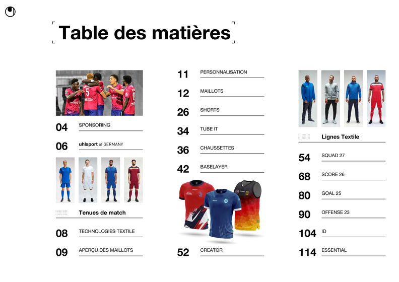 Catalogue uhlsport à Bordeaux | Table des matières | 24/01/2024 - 31/12/2024