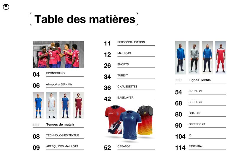 Catalogue uhlsport à Paris | Table des matières | 24/01/2024 - 31/08/2024