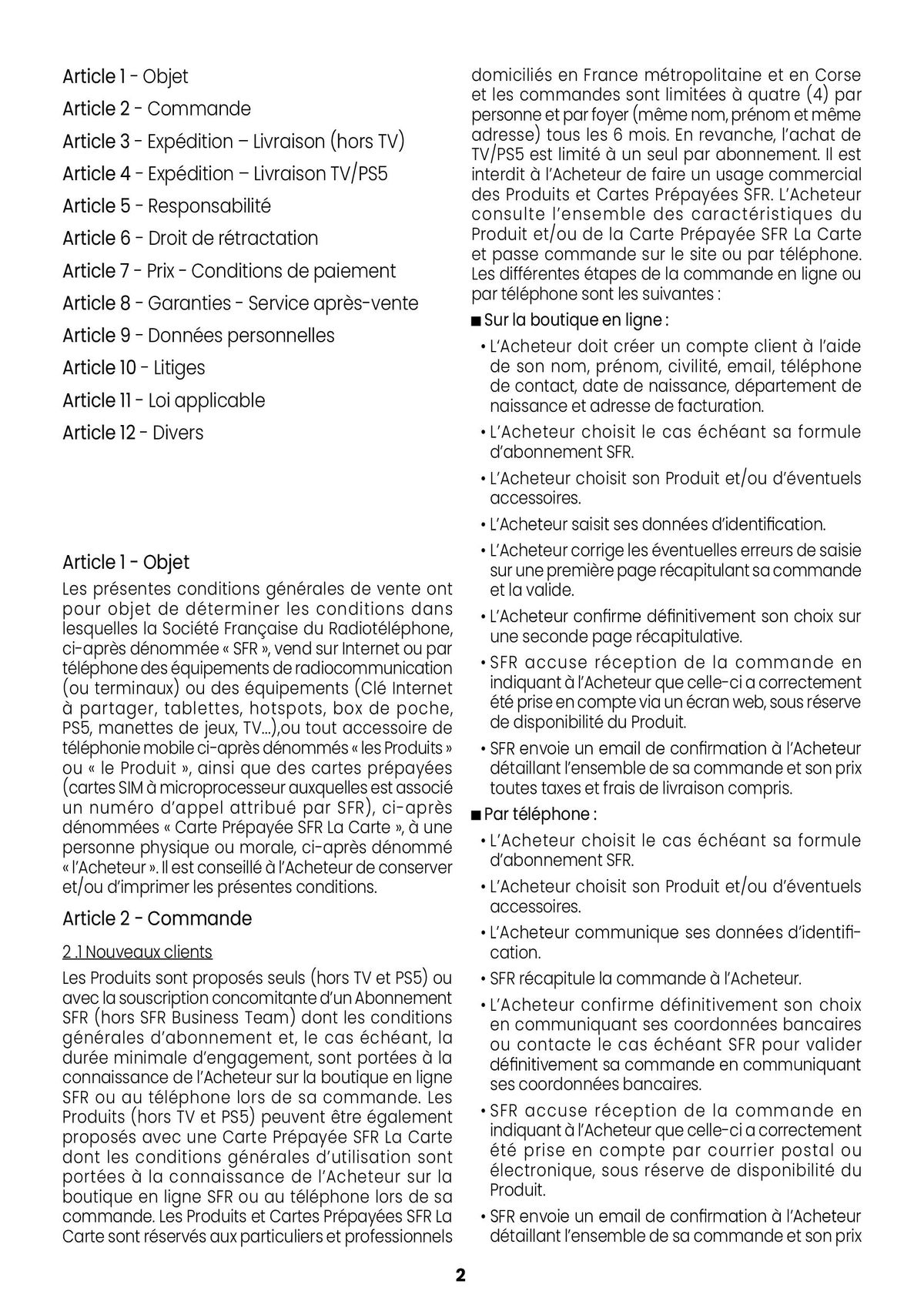 Catalogue Conditions générales de vente, page 00002