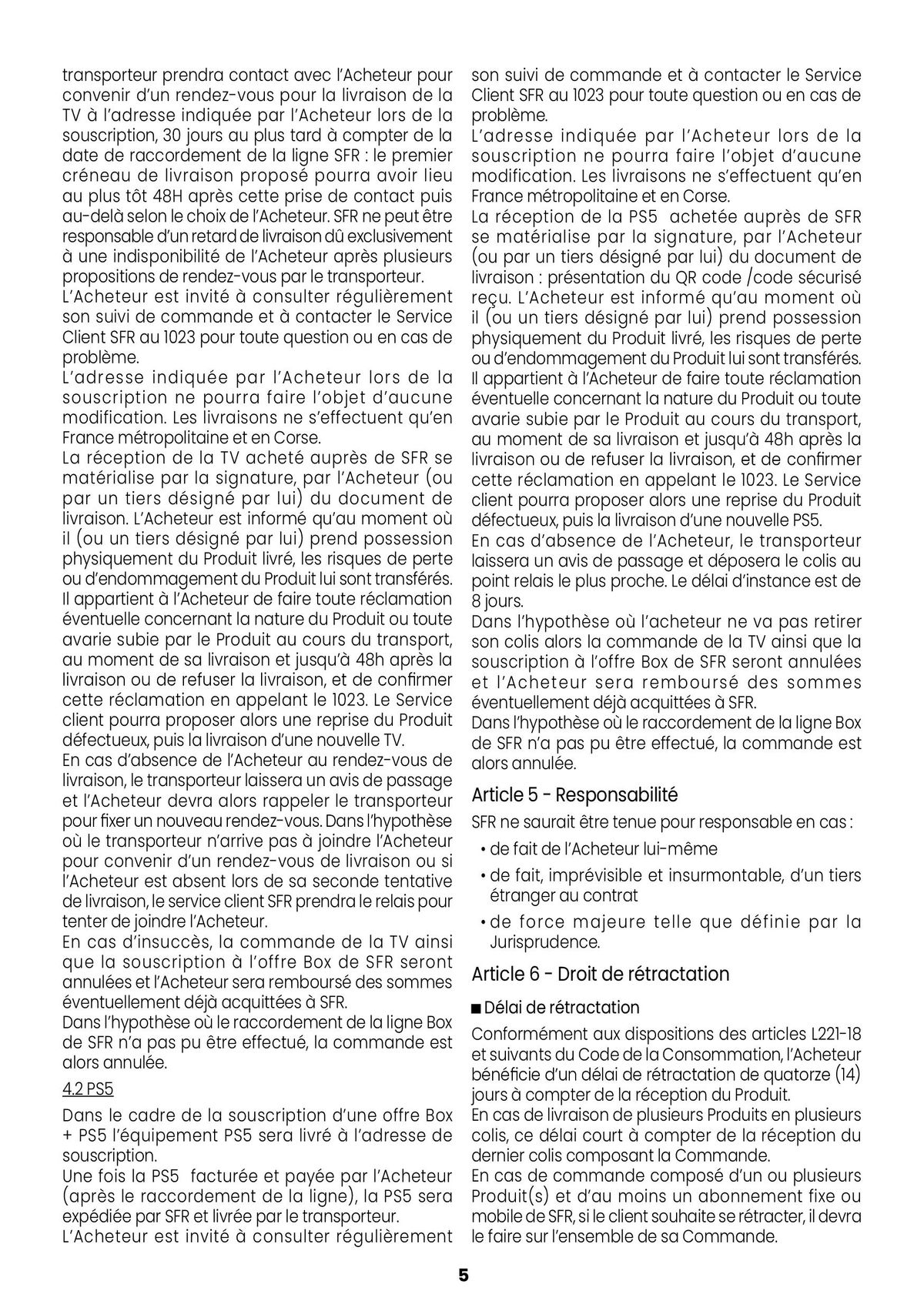 Catalogue Conditions générales de vente, page 00005