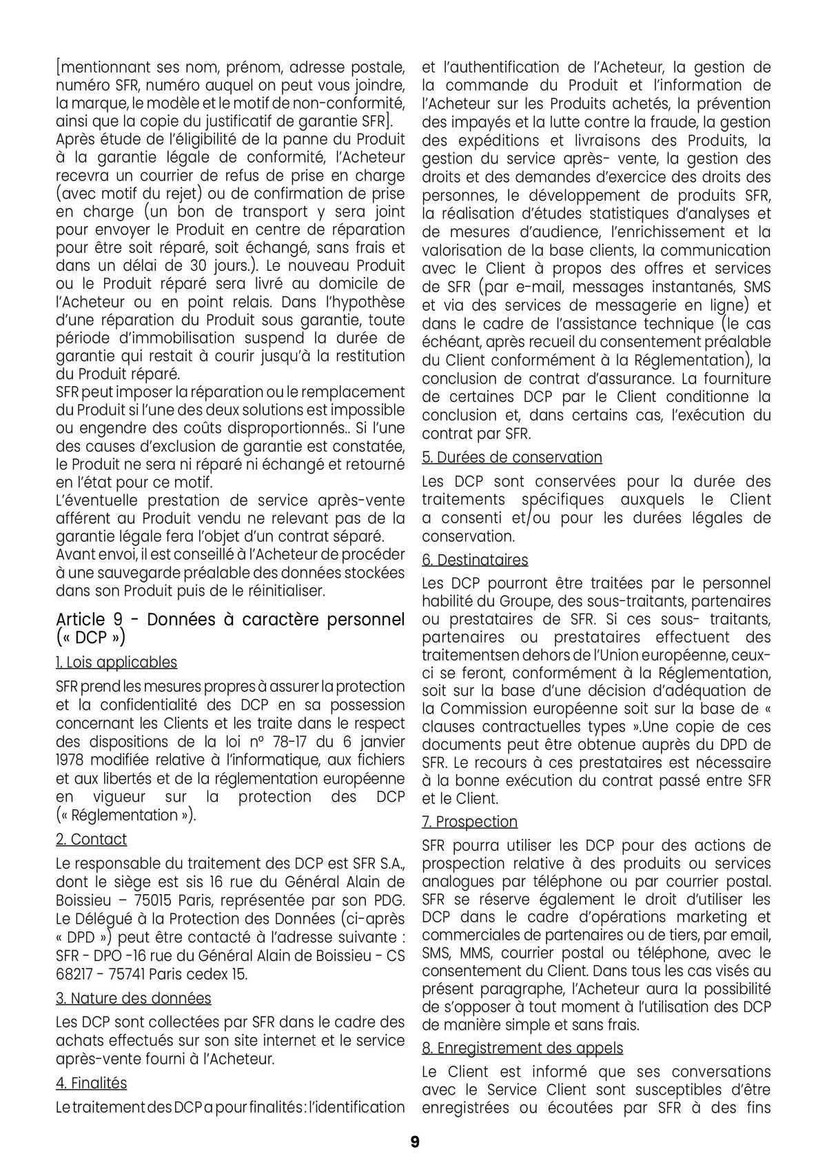 Catalogue Conditions générales de vente, page 00009