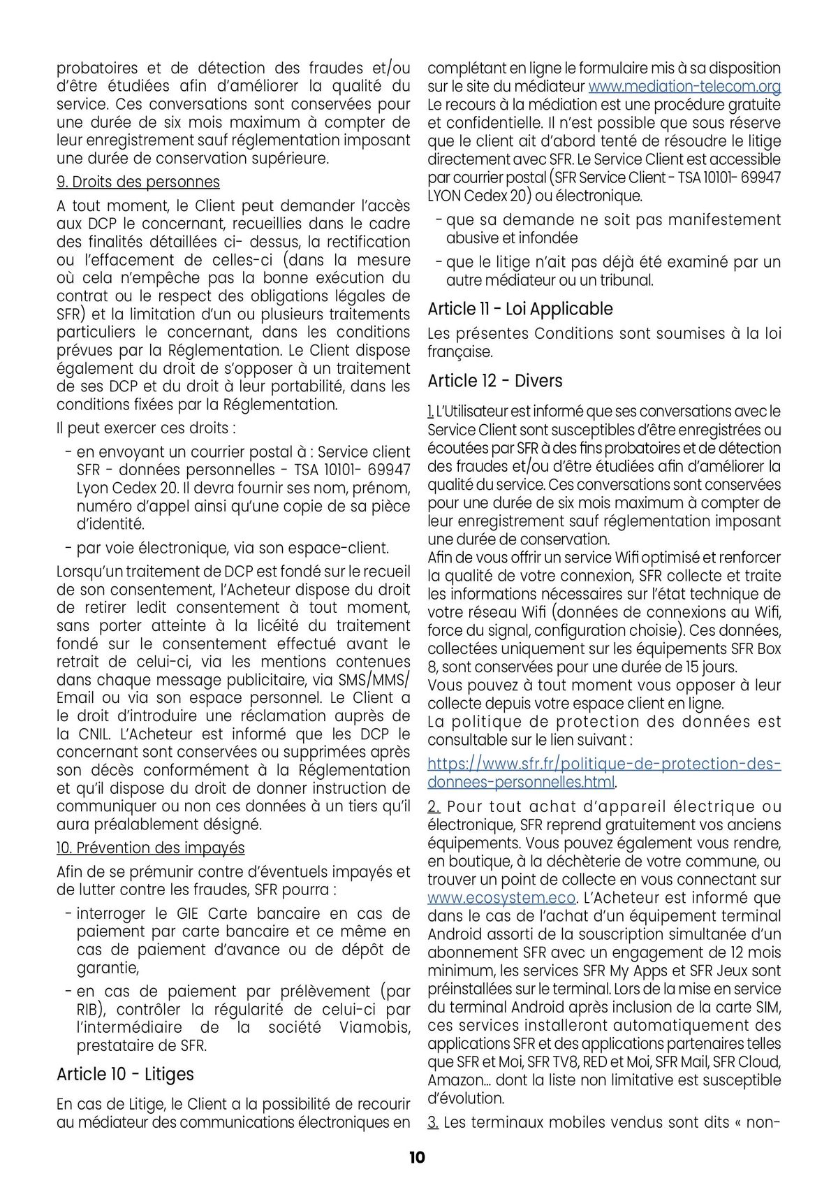 Catalogue Conditions générales de vente, page 00010