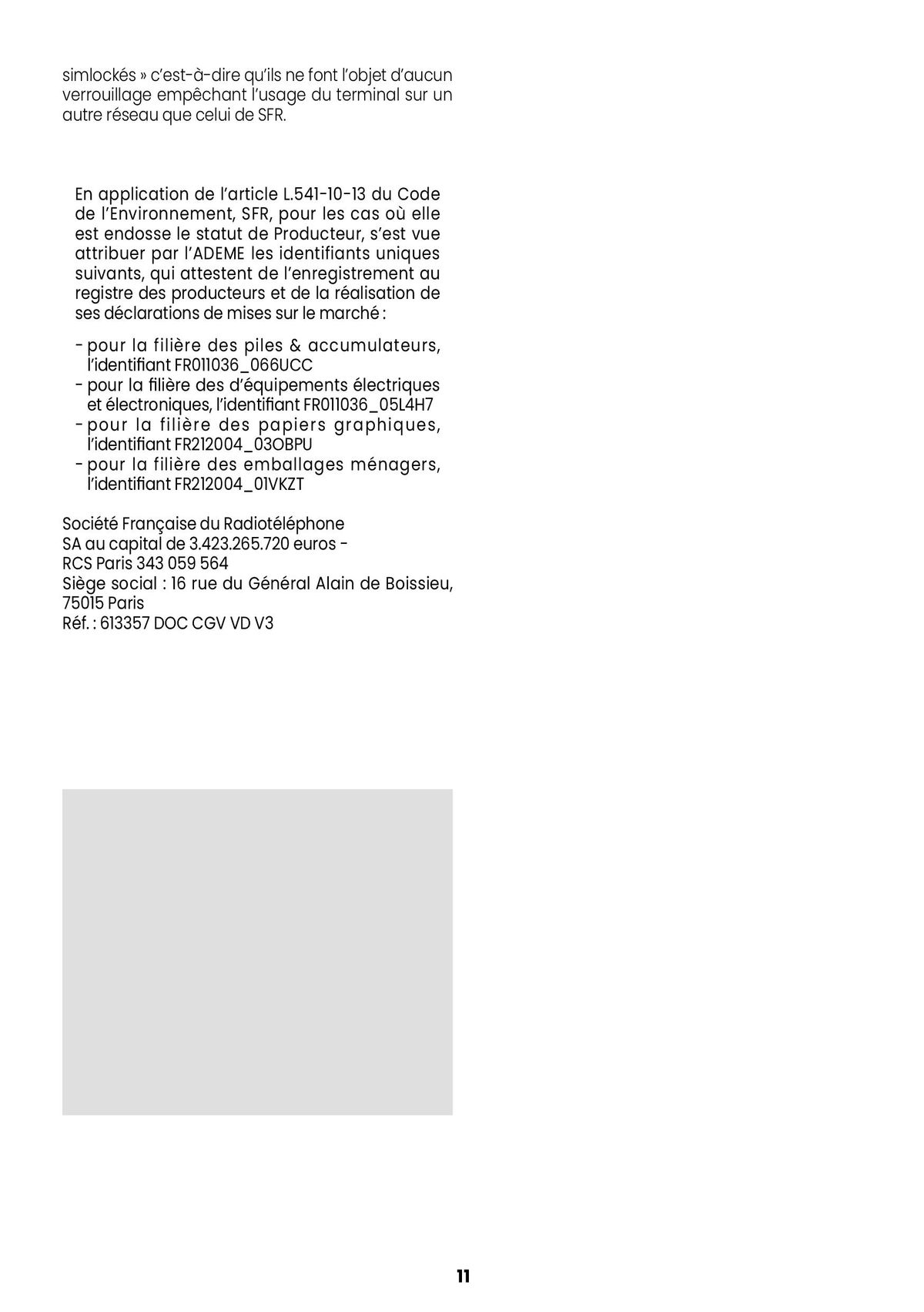 Catalogue Conditions générales de vente, page 00011