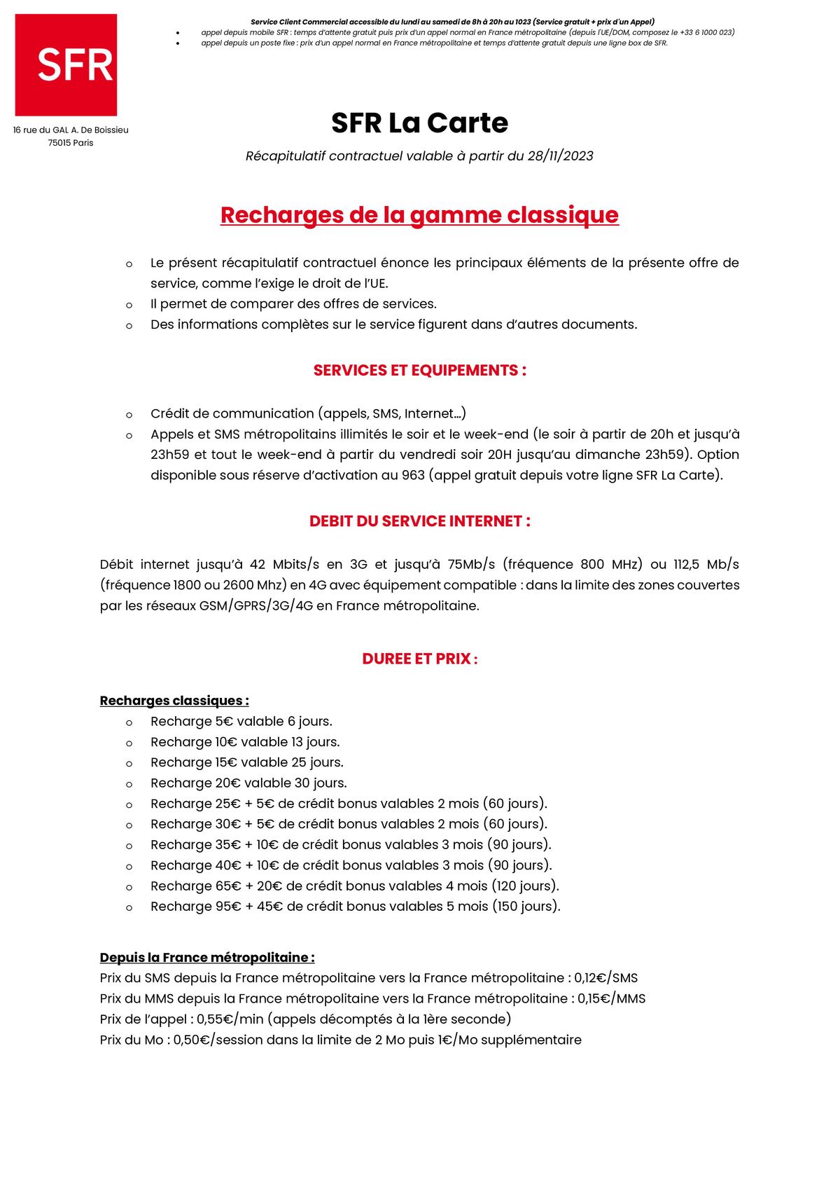 Catalogue SFR La Carte, page 00001