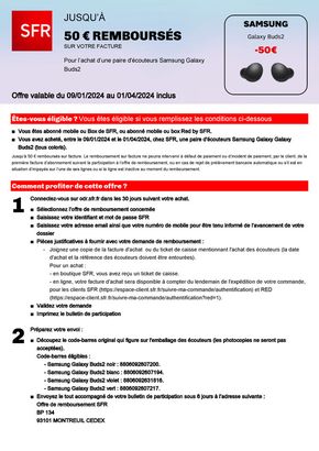 Catalogue SFR | Les offres de remboursement | 25/01/2024 - 01/04/2024