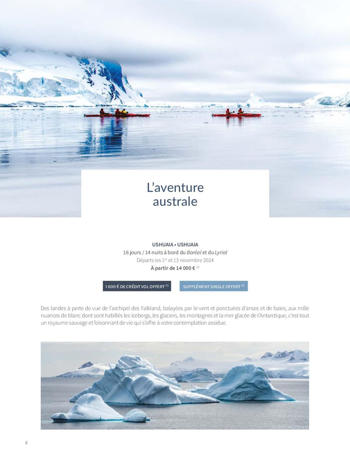 Catalogue Sélection de croisière Antarctique hiver 2024-2025, page 00026