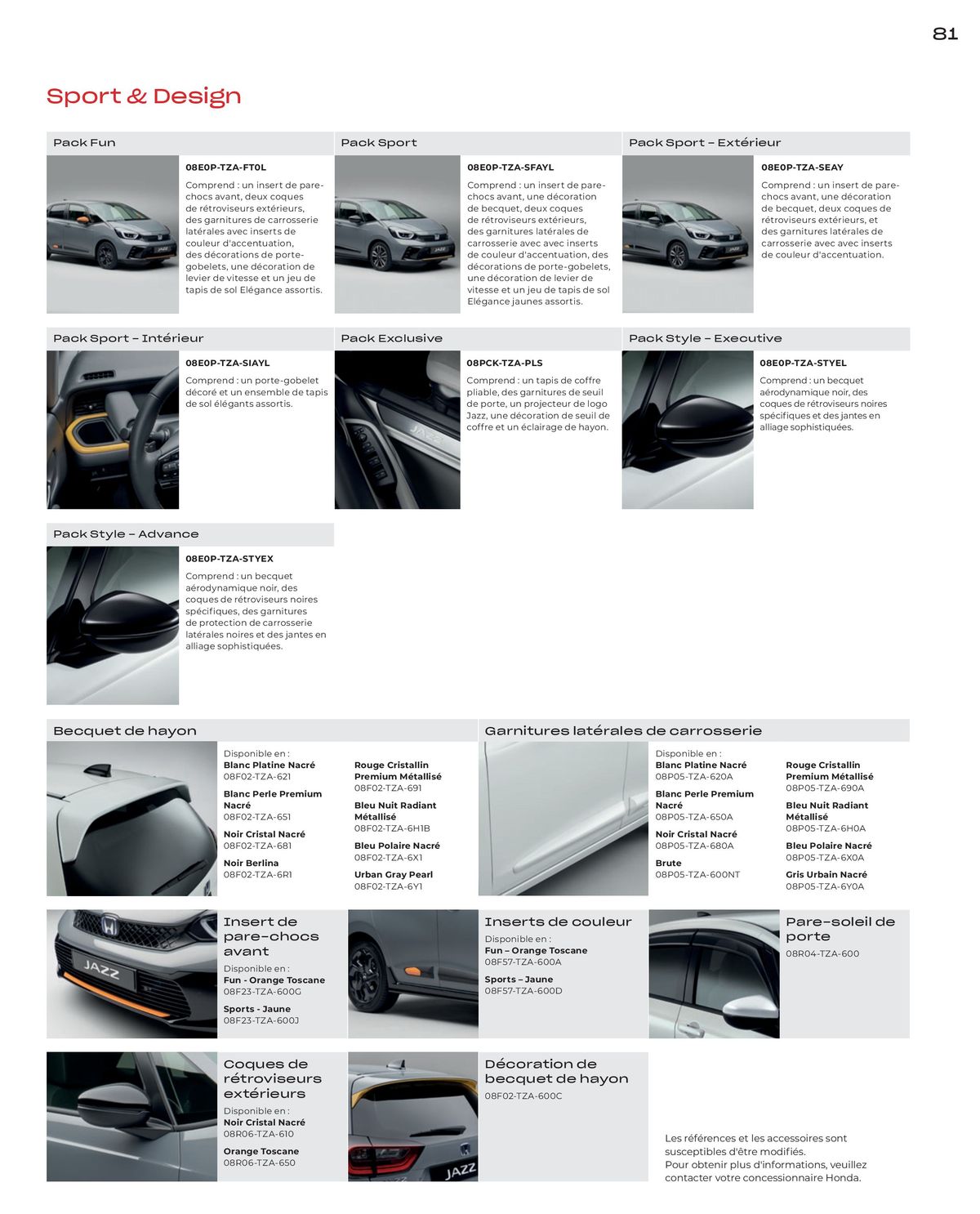 Catalogue Honda JAZZ , page 00081