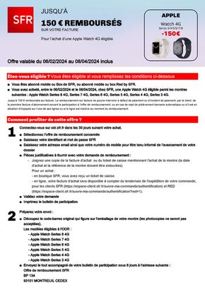 Catalogue SFR à Nîmes | Pour l’achat d’une Samsung Galaxy Watch BT ou 4G éligible | 06/02/2024 - 04/08/2024