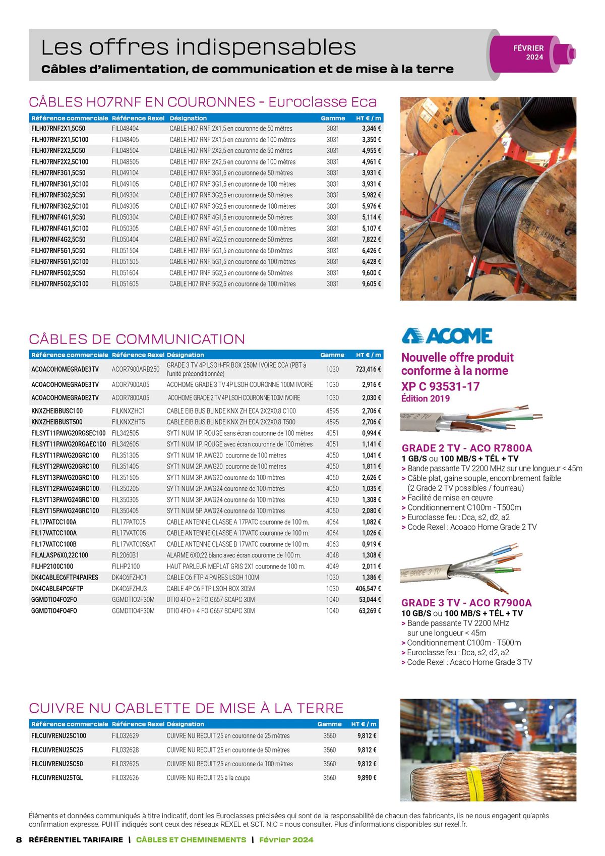 Catalogue Tarif câbles, page 00008