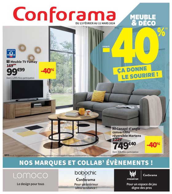 Catalogue Conforama à Lyon | Meuble et Déco - jusqu'à -40% | 14/02/2024 - 11/03/2024