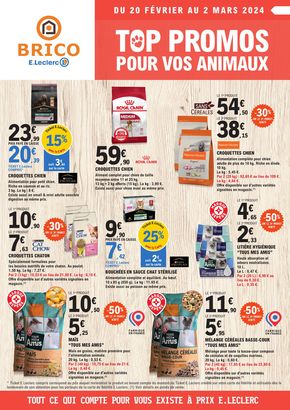 Catalogue E.Leclerc à Vesoul | TOP PROMOS POUR VOS ANIMAUX | 20/02/2024 - 02/03/2024