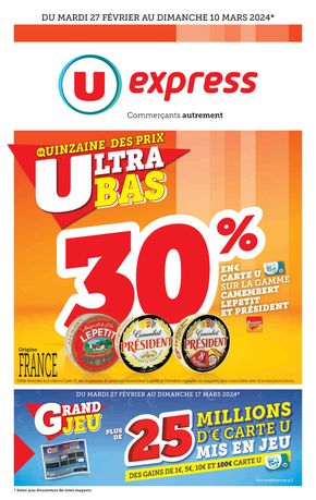 Catalogue U Express à Sallanches | La quinzaine des prix ultra bas | 26/02/2024 - 03/03/2024