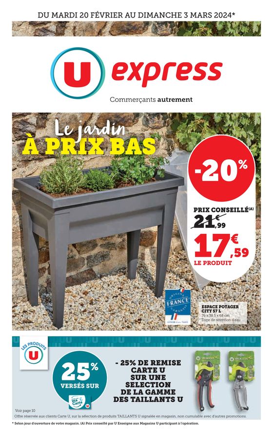 Le jardin à prix bas