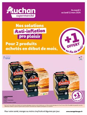 Catalogue Auchan Supermarché à Montigny-le-Bretonneux | Un produit offert en fin de mois ! | 05/03/2024 - 11/03/2024