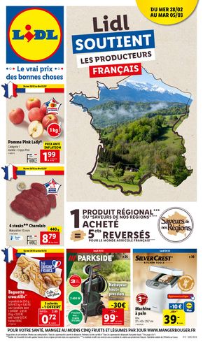 Promos de Discount Alimentaire à Amiens | LIDL SOUTIENT LES PRODUCTEURS FRANÇAIS sur Lidl | 28/02/2024 - 05/03/2024