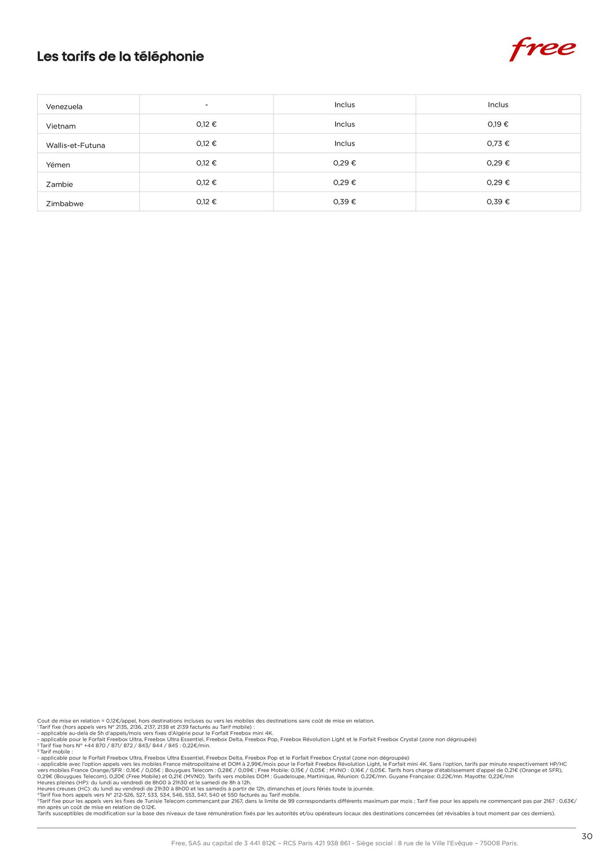 Catalogue Brochure tarifaire Forfaits Freebox, page 00030