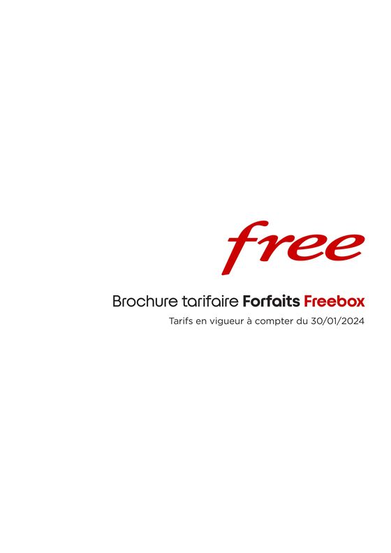Brochure tarifaire Forfaits Freebox