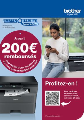 Promos de Multimédia et Electroménager à Blois | Jusqu'à 200€ remboursés avec Brother sur LDLC | 26/02/2024 - 30/03/2024