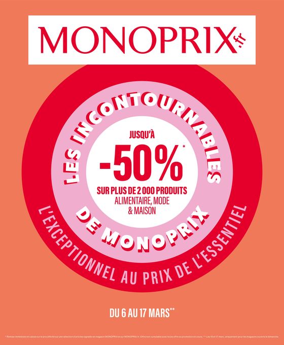 Catalogue Monoprix à Nice | Les incontournables | 06/03/2024 - 17/03/2024
