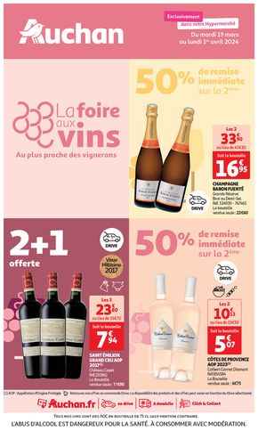 Catalogue Auchan Hypermarché à Bron | La foire aux vins au plus proche des vignerons | 19/03/2024 - 01/04/2024