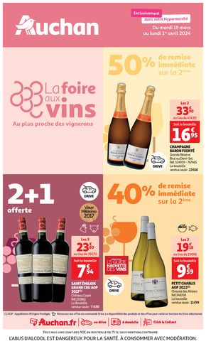 Catalogue Auchan Hypermarché à Fuveau | La foire aux vins au plus proche des vignerons | 19/03/2024 - 01/04/2024