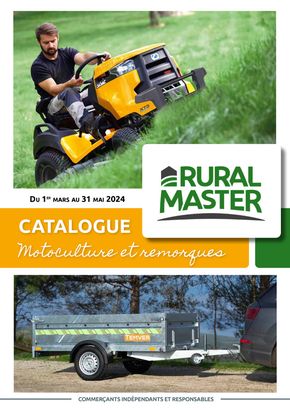 Promos de Jardineries et Animaleries à Montpon-Ménestérol | Motoculture et remorques sur Rural Master | 01/03/2024 - 31/05/2024