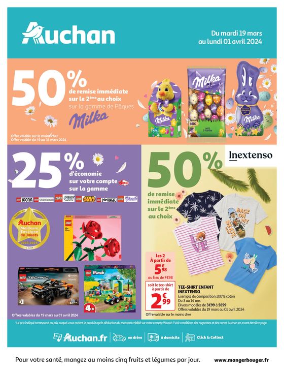Catalogue Auchan Hypermarché à Hénin-Beaumont | Fondez pour Pâques ! | 19/03/2024 - 01/04/2024