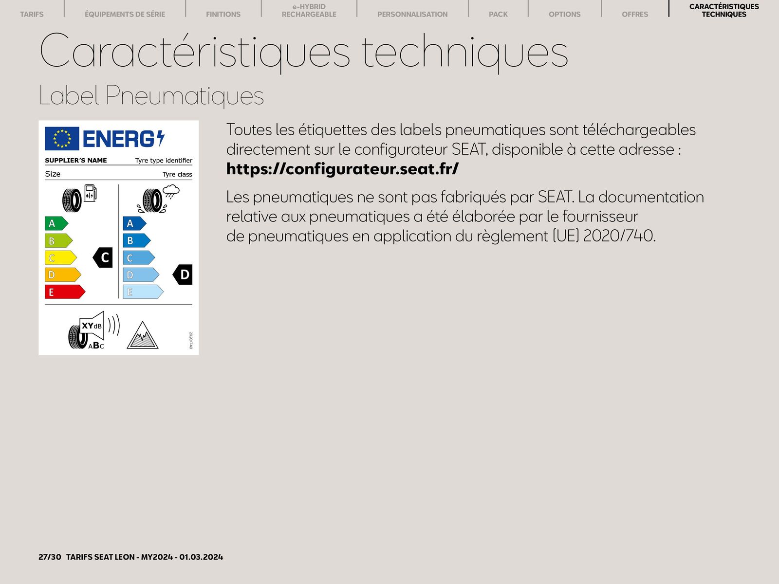 Catalogue SEAT Leon 5 portes:, page 00027