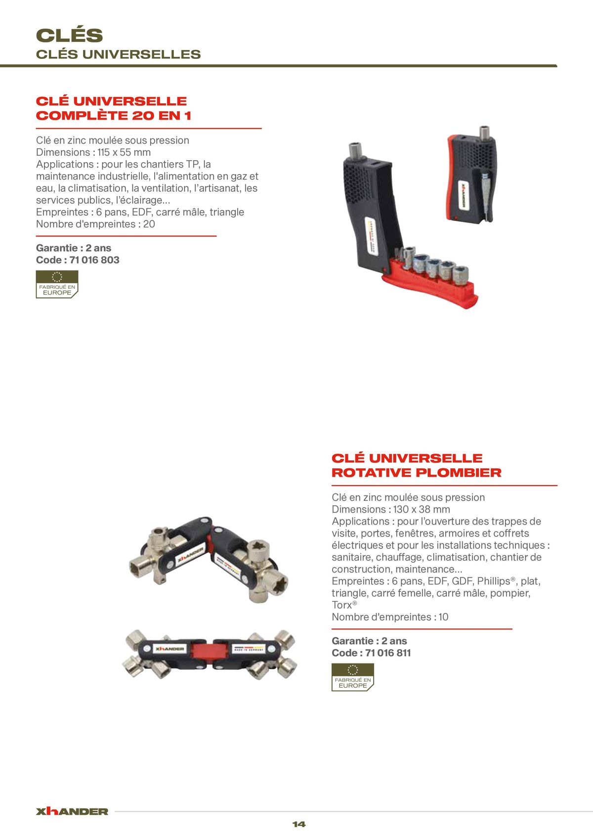 Catalogue LES OUTILS DE VOTRE PERFORMANCE, page 00014