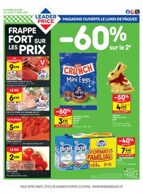 Catalogue Leader Price à Lyon | FRAPPE FORT SUR LES PRIX | 19/03/2024 - 01/04/2024