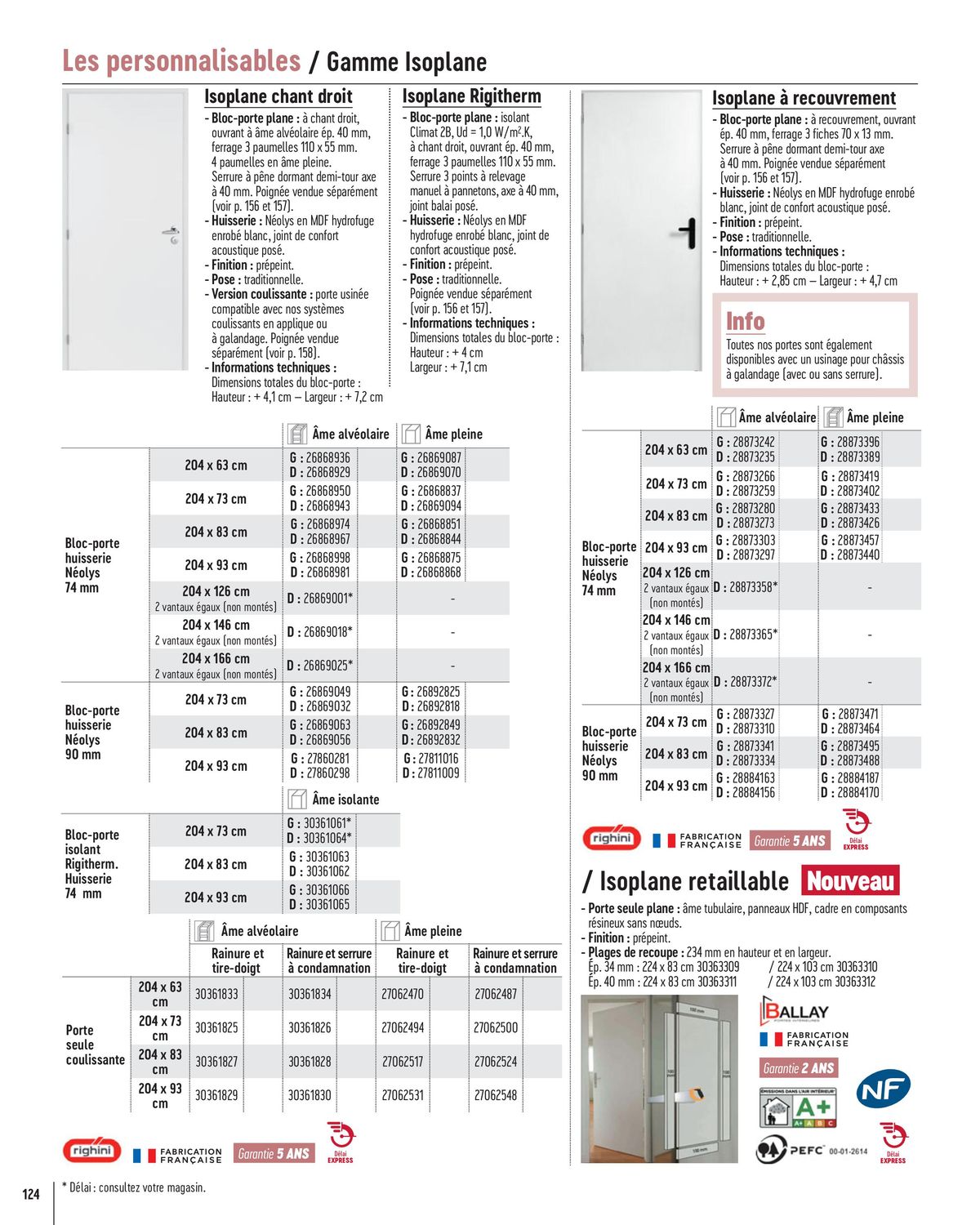 Catalogue menuiseries INTÉRIEURES & EXTÉRIEURES, page 00124