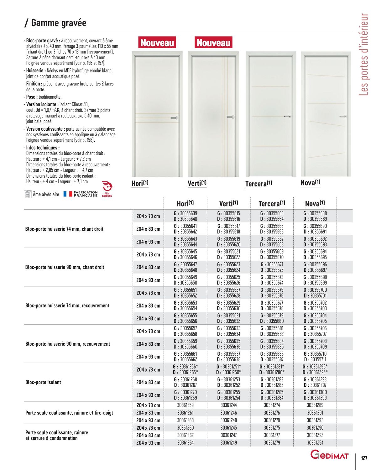 Catalogue menuiseries INTÉRIEURES & EXTÉRIEURES, page 00127