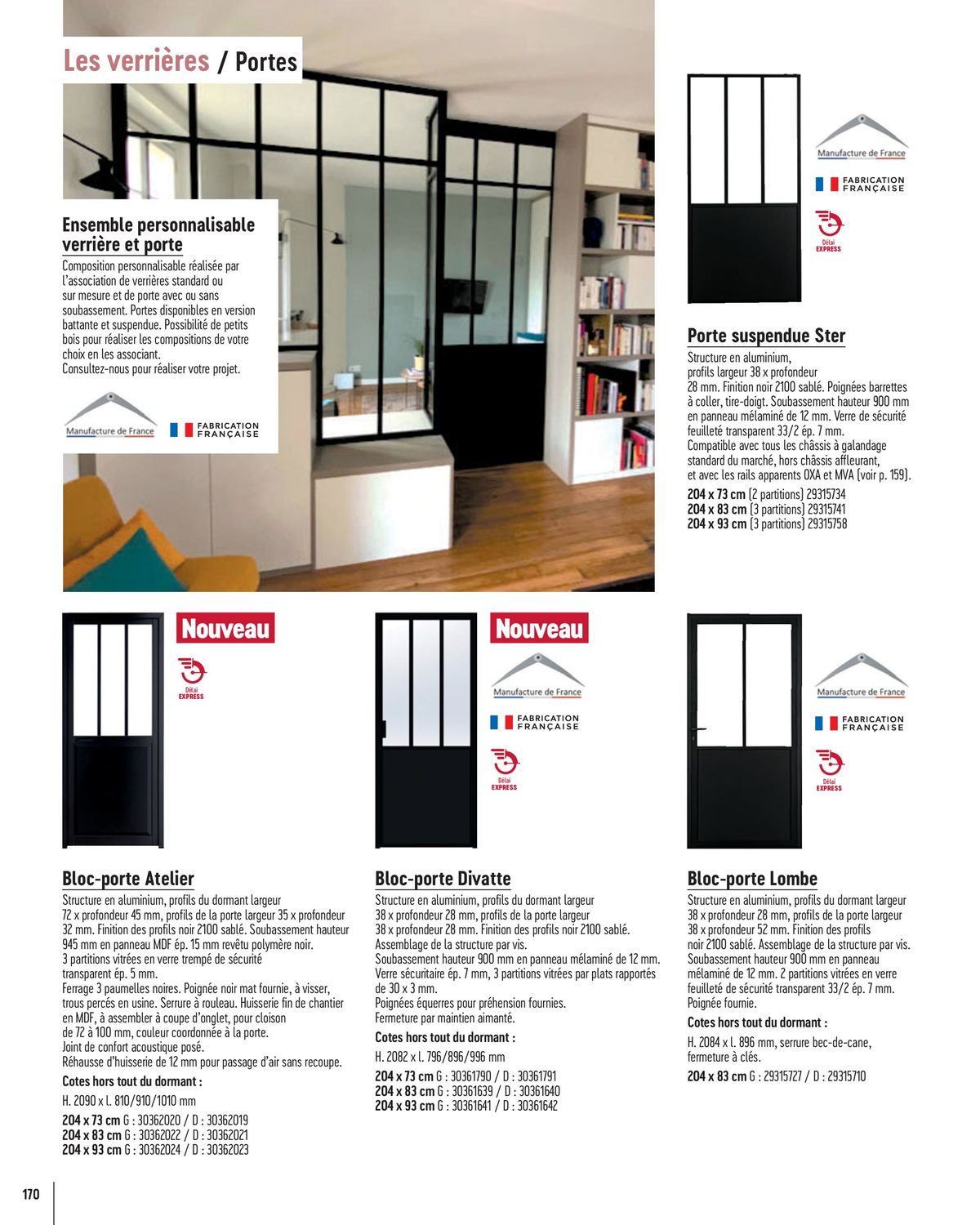 Catalogue menuiseries INTÉRIEURES & EXTÉRIEURES, page 00170