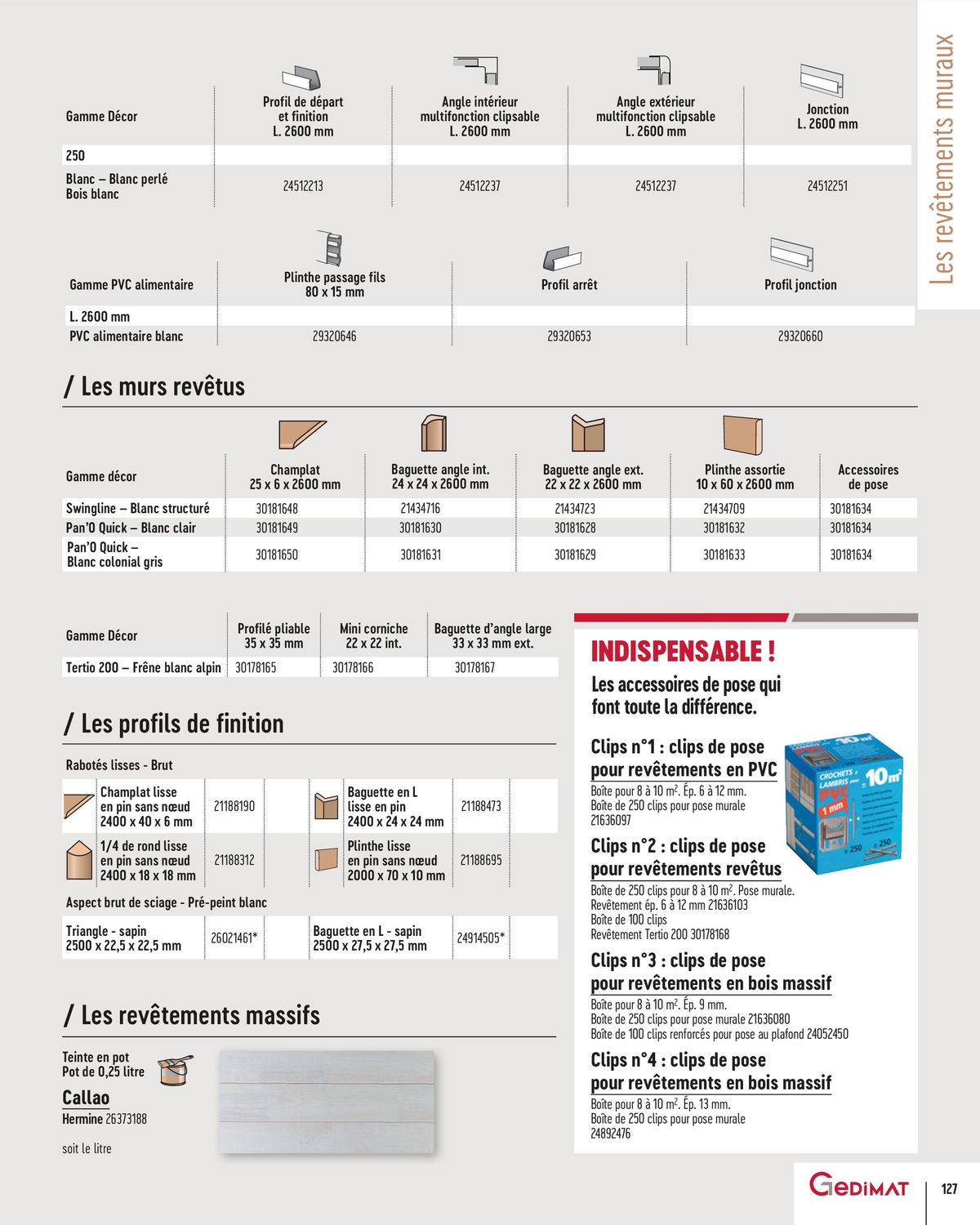 Catalogue Catalogue Gedimat SOL S & MURS INTERIEURS 2024, page 00127