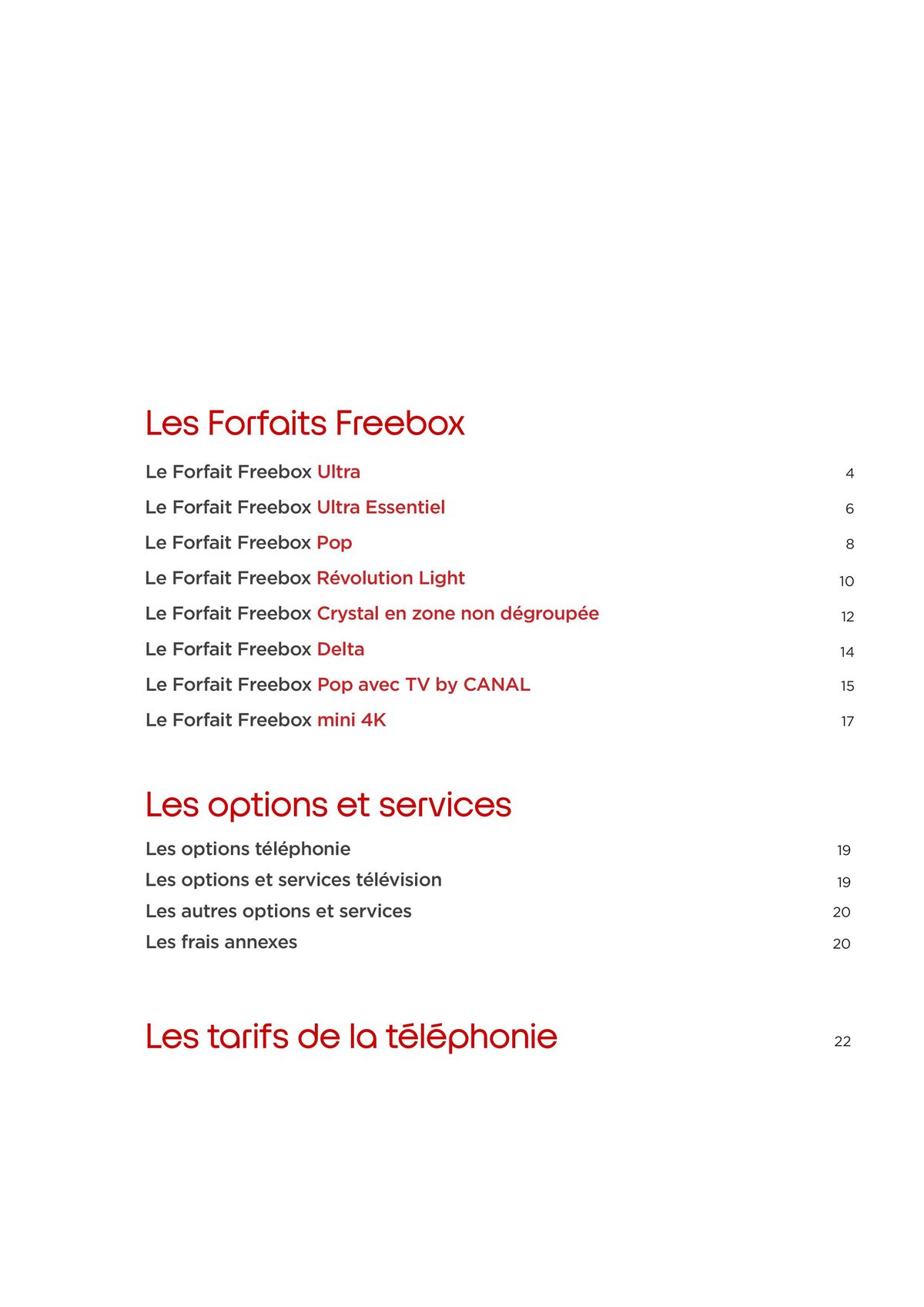 Catalogue Brochure tarifaire Forfaits Freebox, page 00002