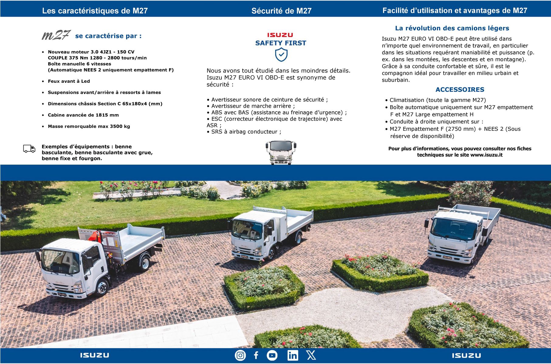 Catalogue ISUZU m27 GAMME 3,5 TONNES Série Bleu, page 00002