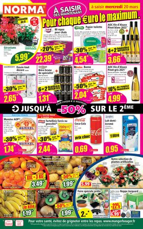 Promos de Discount Alimentaire à Reims | Catalogue Norma sur Norma | 20/03/2024 - 26/03/2024