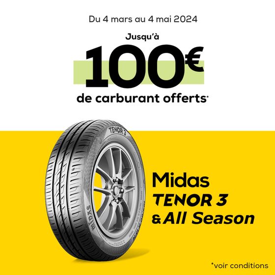 Chez Midas, la sécurité et la fiabilité vous font gagner 100€ de carburant ! 