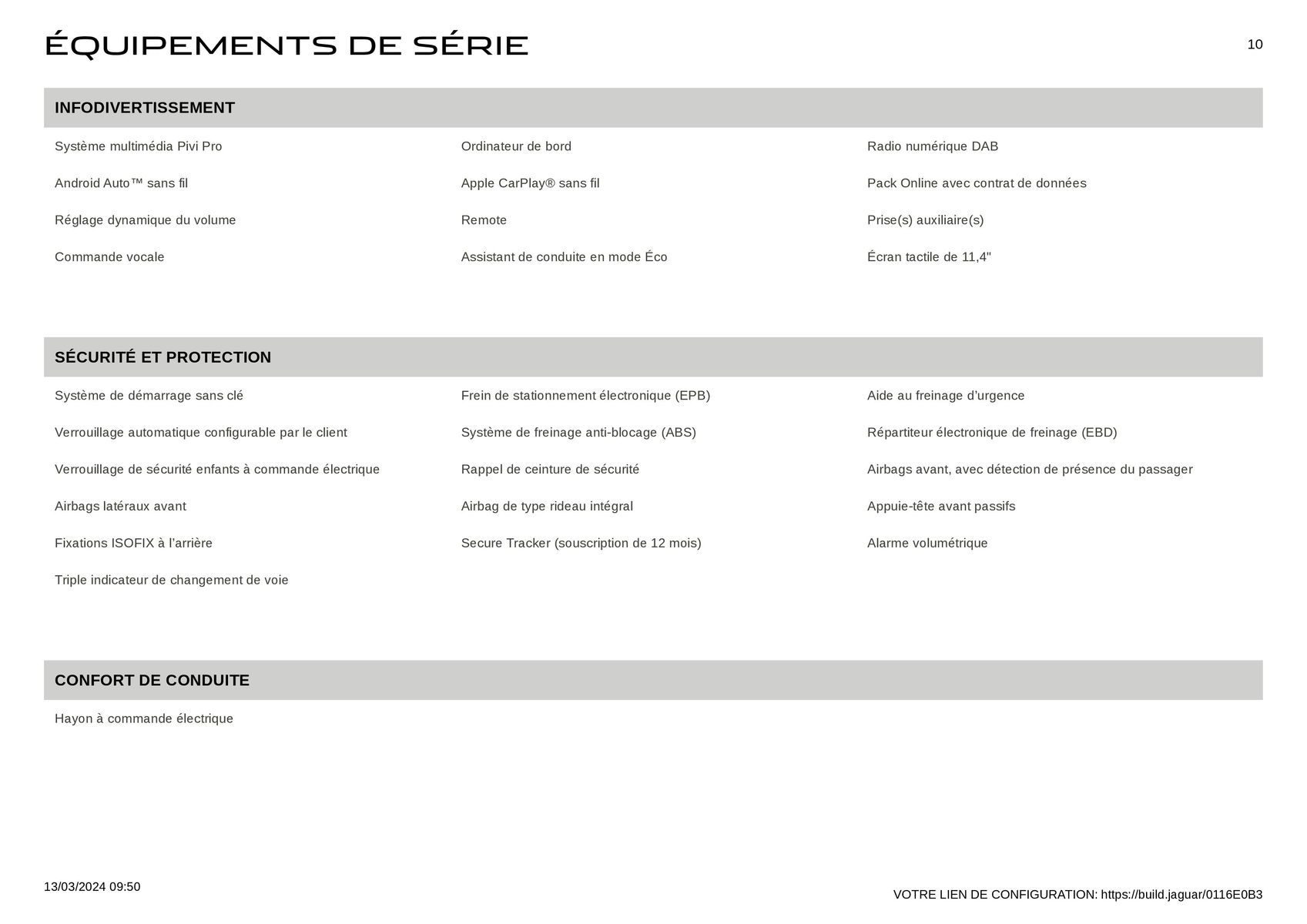 Catalogue JAGUAR E-PACE Santorini black, page 00010