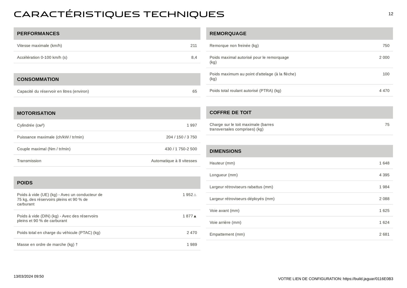 Catalogue JAGUAR E-PACE Santorini black, page 00012