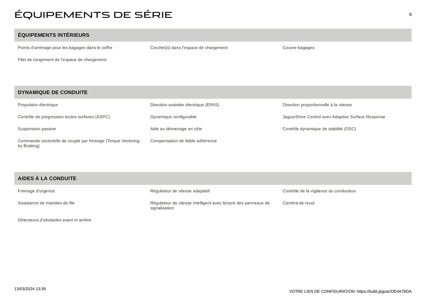 Catalogue E-PACE R-DYNAMIC SP300e Hybride électrique PHEV Fuji white, page 00009