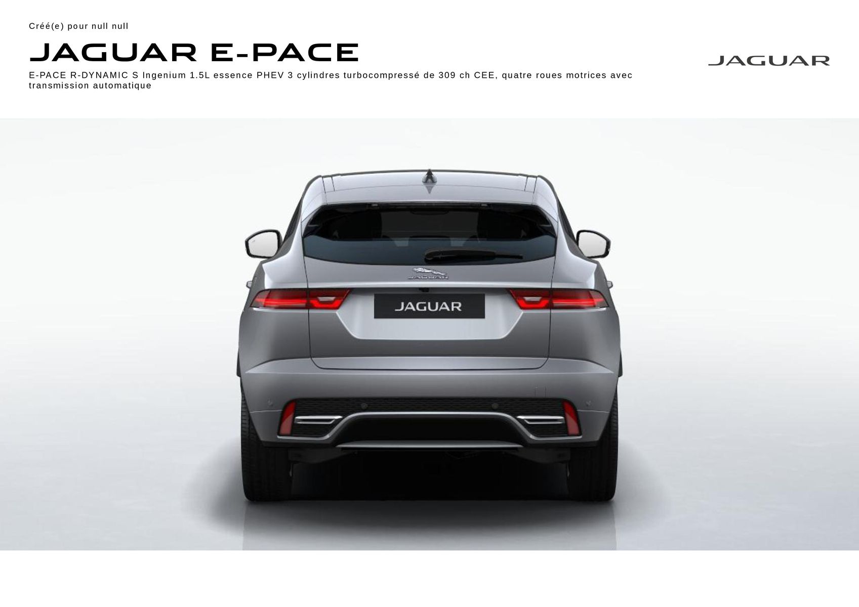 Catalogue E-PACE R-DYNAMIC SP300e Hybride électrique PHEV Eiger grey, page 00001