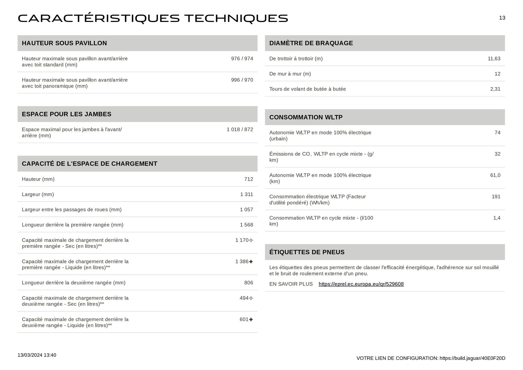 Catalogue E-PACE R-DYNAMIC SP300e Hybride électrique PHEV Eiger grey, page 00013