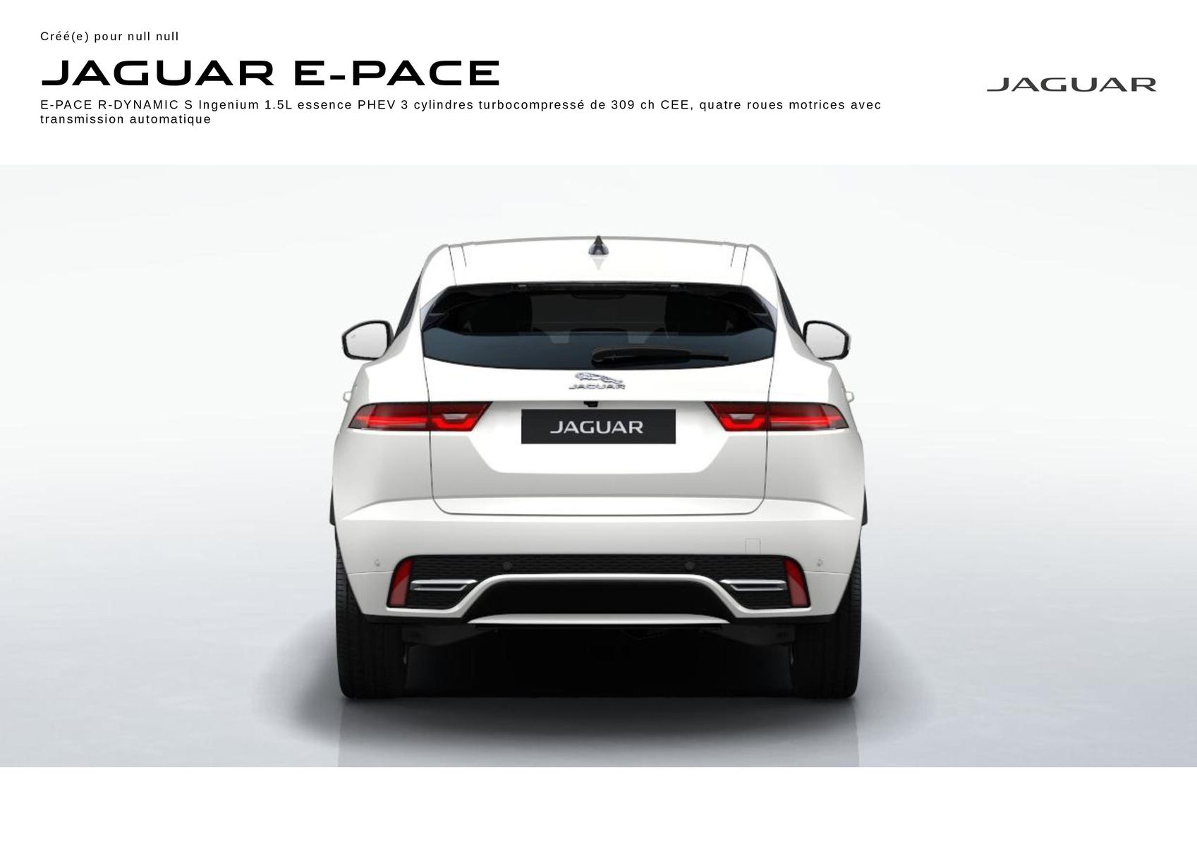 Catalogue E-PACE R-DYNAMIC SP300e Hybride électrique PHEV Ostuni Pearl White, page 00001