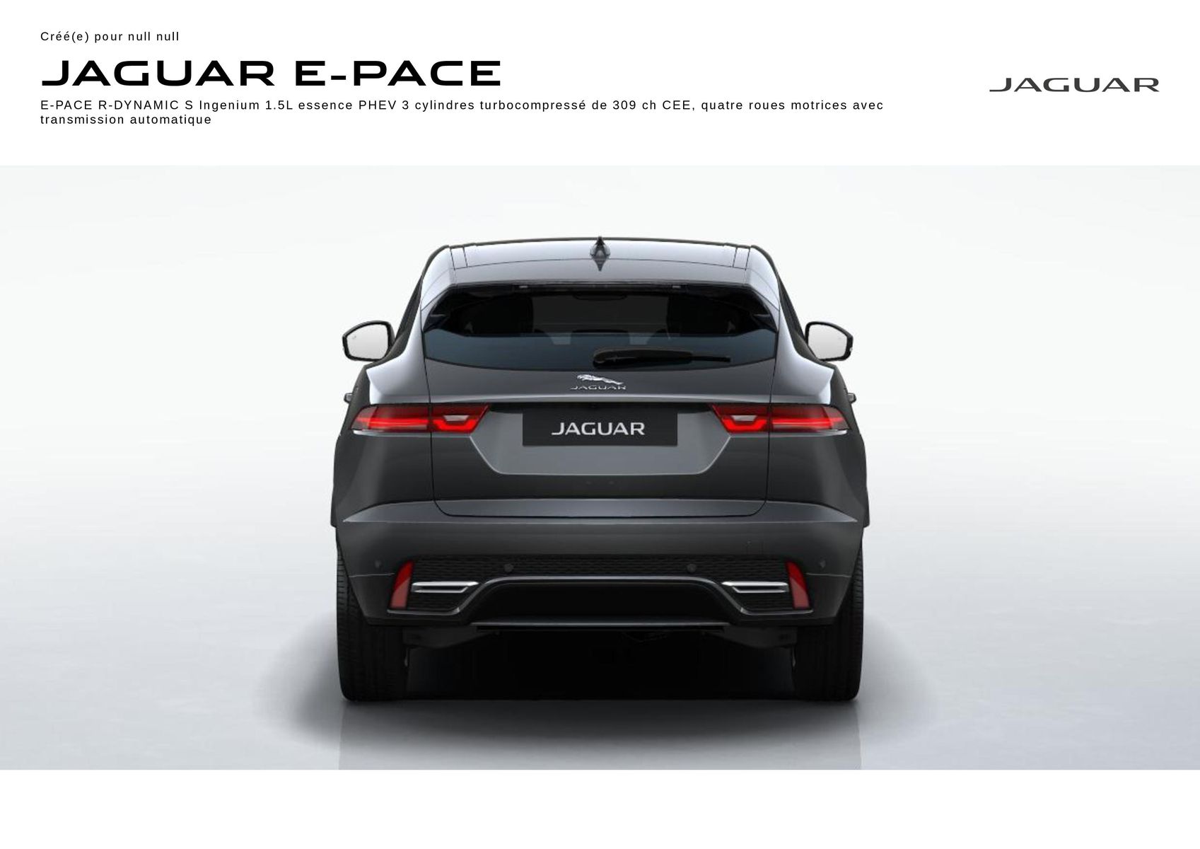 Catalogue E-PACE R-DYNAMIC SP300e Hybride électrique PHEV Carpathian Grey, page 00001