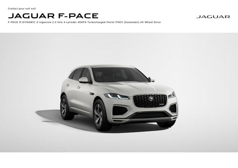 Catalogue Jaguar | JAGUAR F-PACE R-DYNAMIC S | 13/03/2024 - 31/12/2024